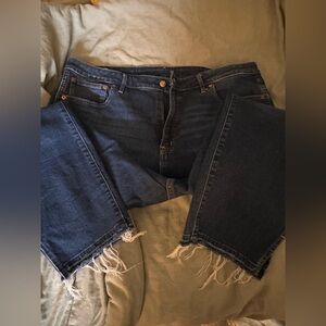 Gap slim skinny jeans with distressed hem